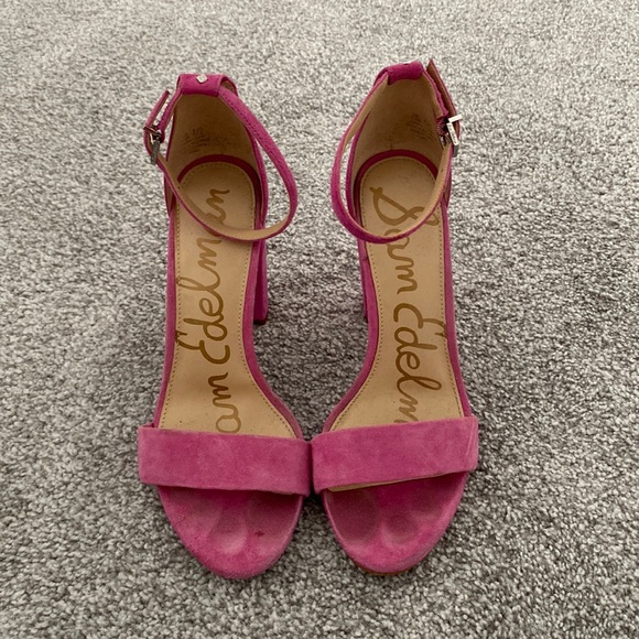 Sam Edelman Shoes - Sam Edleman pink heels, velour fabric, size 7.5